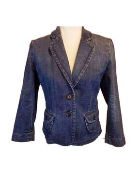 Express Denim VINTAGE Y2K 3/4 Sleeve Blazer Size Extra Small